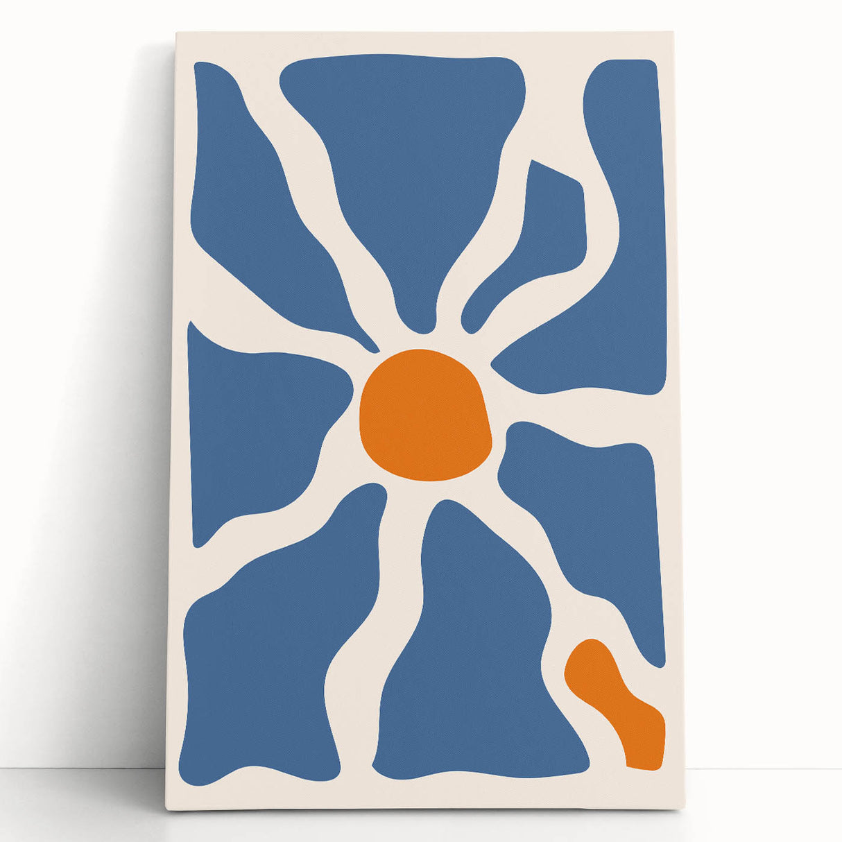 Boho Chic Wall Art - Abstract Blue and Orange Bohemian Canvas Print