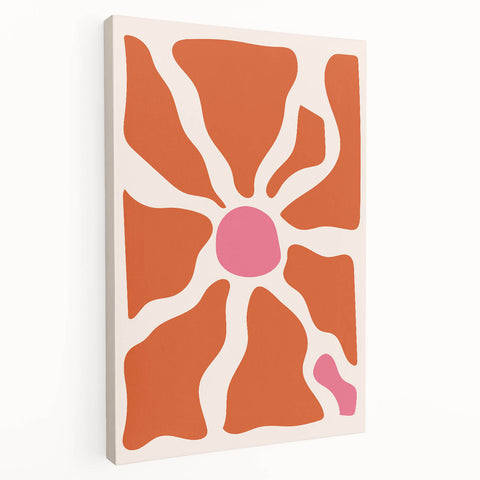 Bohemian Wall Art - Abstract Orange and Pink Boho Chic Canvas Print