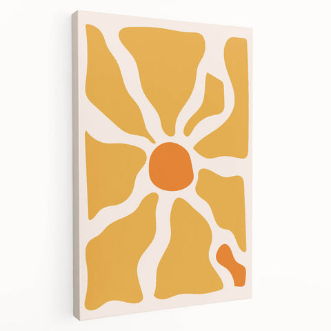 Bohemian Wall Art - Bold Yellow and Orange Abstract Boho Canvas Print