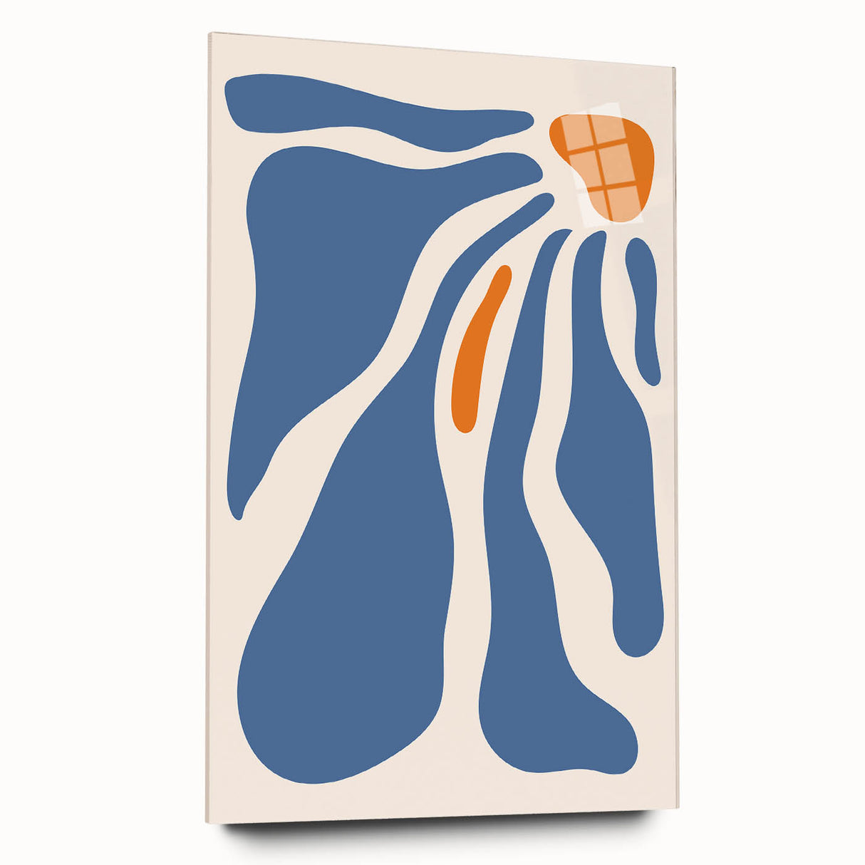 Bohemian Wall Art - Abstract Blue and Orange Flowing Boho Canvas Print