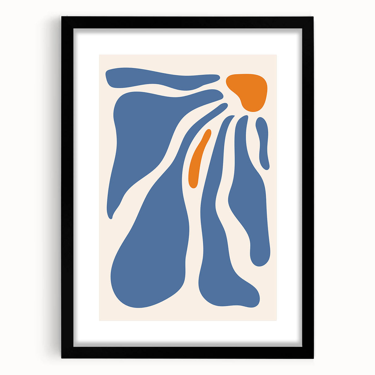 Bohemian Wall Art - Abstract Blue and Orange Flowing Boho Canvas Print