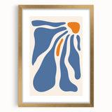 Bohemian Wall Art - Abstract Blue and Orange Flowing Boho Canvas Print