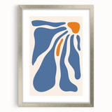 Bohemian Wall Art - Abstract Blue and Orange Flowing Boho Canvas Print