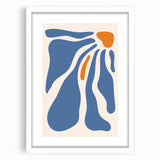 Bohemian Wall Art - Abstract Blue and Orange Flowing Boho Canvas Print