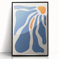 Bohemian Wall Art - Abstract Blue and Orange Flowing Boho Canvas Print