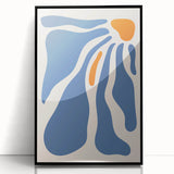 Bohemian Wall Art - Abstract Blue and Orange Flowing Boho Canvas Print