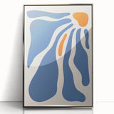 Bohemian Wall Art - Abstract Blue and Orange Flowing Boho Canvas Print