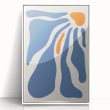 Bohemian Wall Art - Abstract Blue and Orange Flowing Boho Canvas Print
