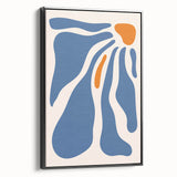 Bohemian Wall Art - Abstract Blue and Orange Flowing Boho Canvas Print