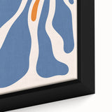 Bohemian Wall Art - Abstract Blue and Orange Flowing Boho Canvas Print