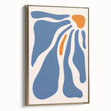 Bohemian Wall Art - Abstract Blue and Orange Flowing Boho Canvas Print