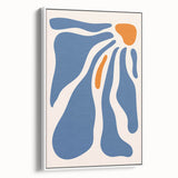 Bohemian Wall Art - Abstract Blue and Orange Flowing Boho Canvas Print