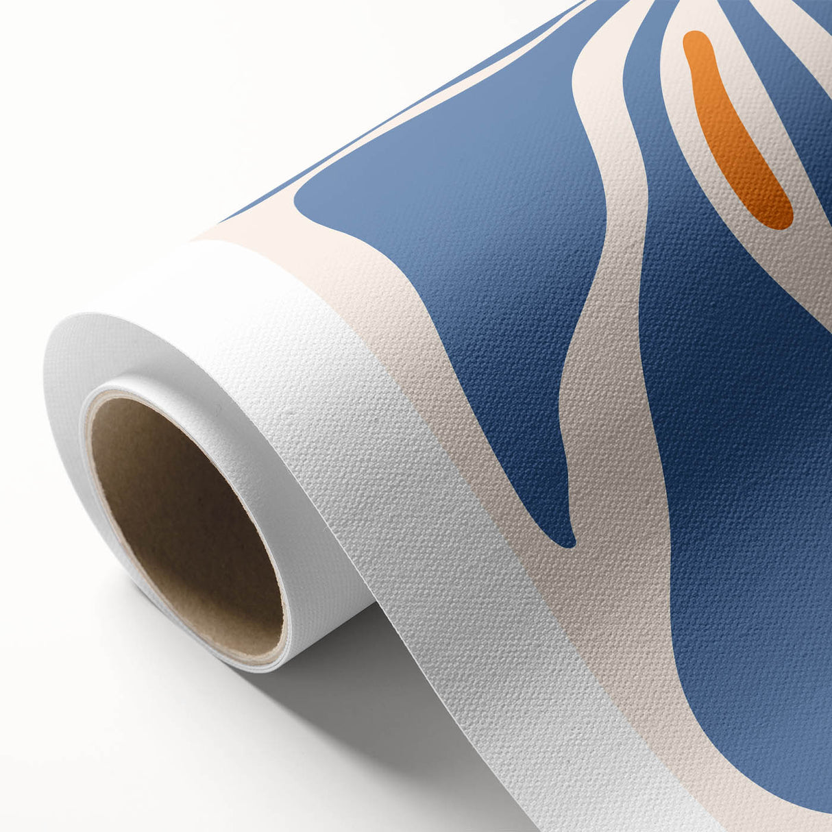 Bohemian Wall Art - Abstract Blue and Orange Flowing Boho Canvas Print