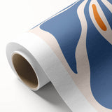 Bohemian Wall Art - Abstract Blue and Orange Flowing Boho Canvas Print