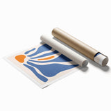 Bohemian Wall Art - Abstract Blue and Orange Flowing Boho Canvas Print