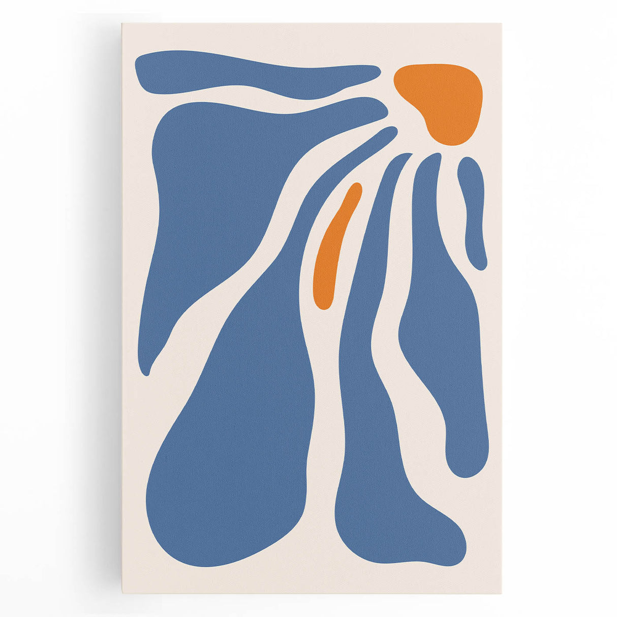 Bohemian Wall Art - Abstract Blue and Orange Flowing Boho Canvas Print