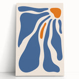 Bohemian Wall Art - Abstract Blue and Orange Flowing Boho Canvas Print
