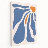 Bohemian Wall Art - Abstract Blue and Orange Flowing Boho Canvas Print