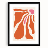 Bohemian Wall Art - Abstract Orange and Pink Flowing Boho Canvas Print