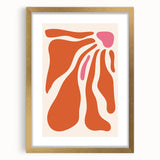 Bohemian Wall Art - Abstract Orange and Pink Flowing Boho Canvas Print