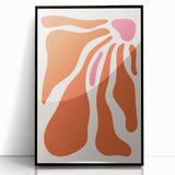 Bohemian Wall Art - Abstract Orange and Pink Flowing Boho Canvas Print