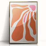 Bohemian Wall Art - Abstract Orange and Pink Flowing Boho Canvas Print