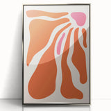 Bohemian Wall Art - Abstract Orange and Pink Flowing Boho Canvas Print