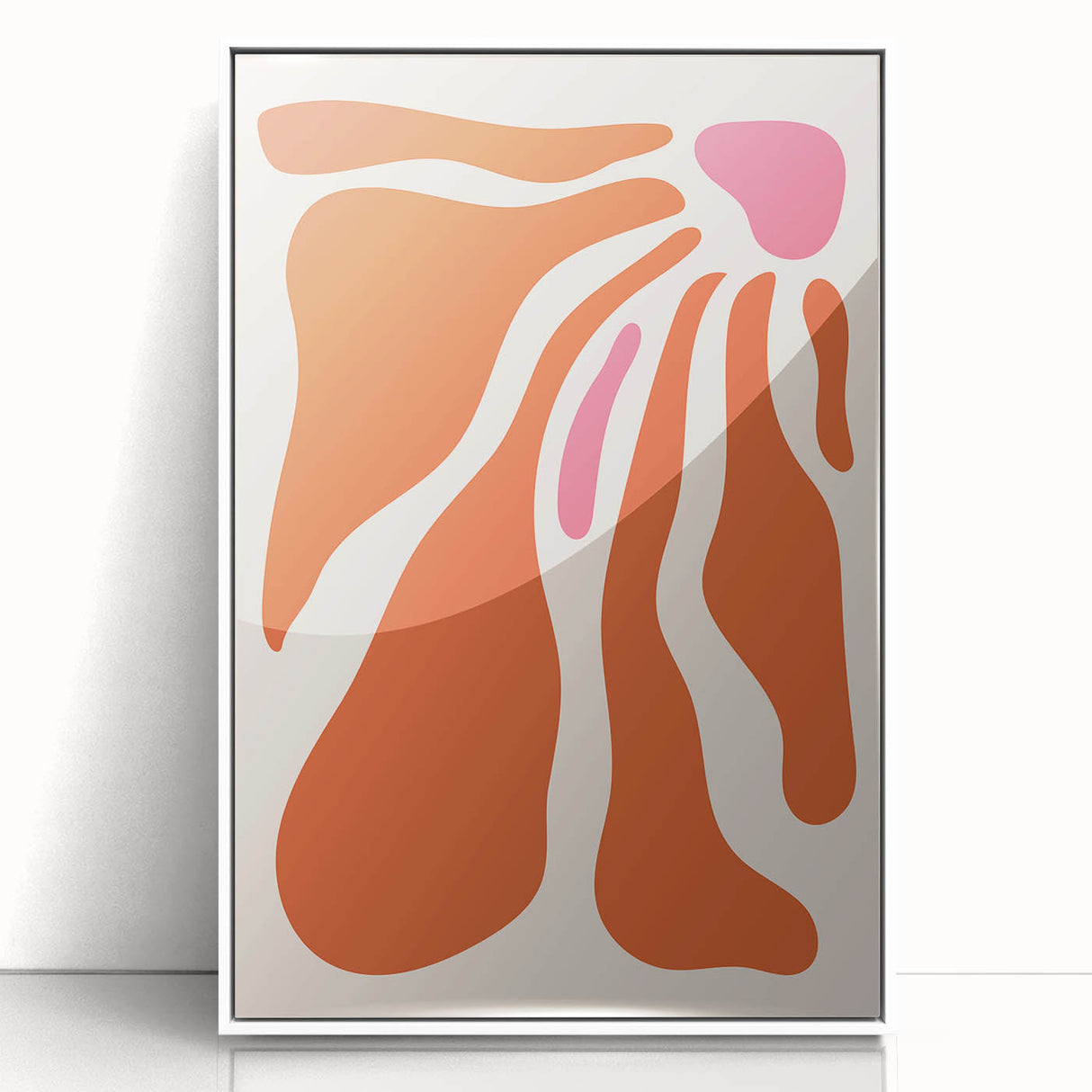 Bohemian Wall Art - Abstract Orange and Pink Flowing Boho Canvas Print