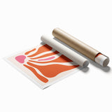 Bohemian Wall Art - Abstract Orange and Pink Flowing Boho Canvas Print