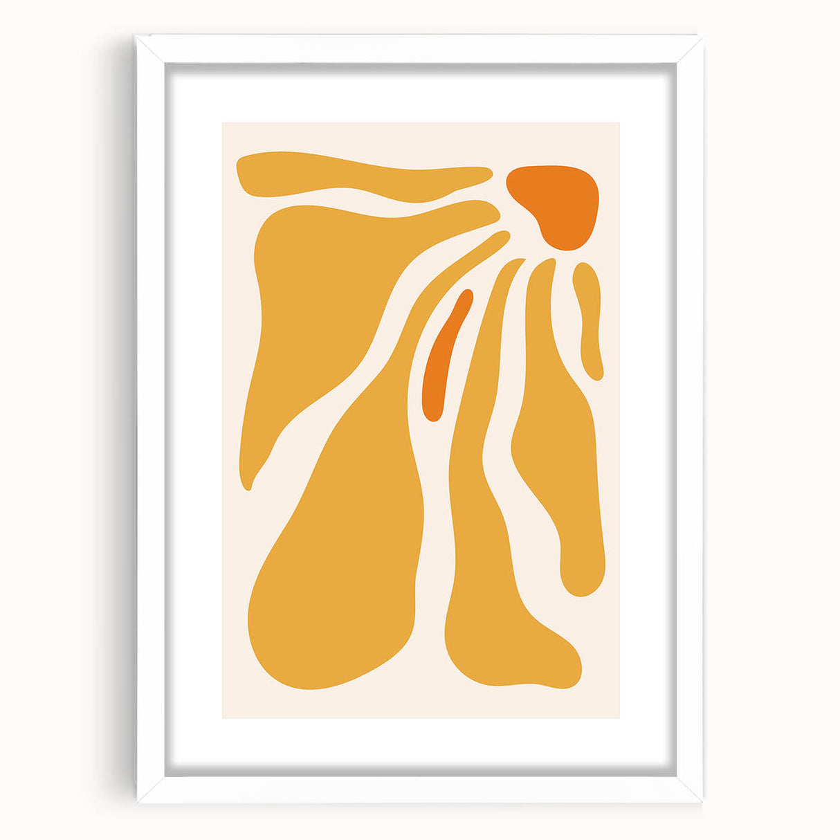 Bohemian Wall Art - Abstract Yellow and Orange Flowing Boho Canvas Print