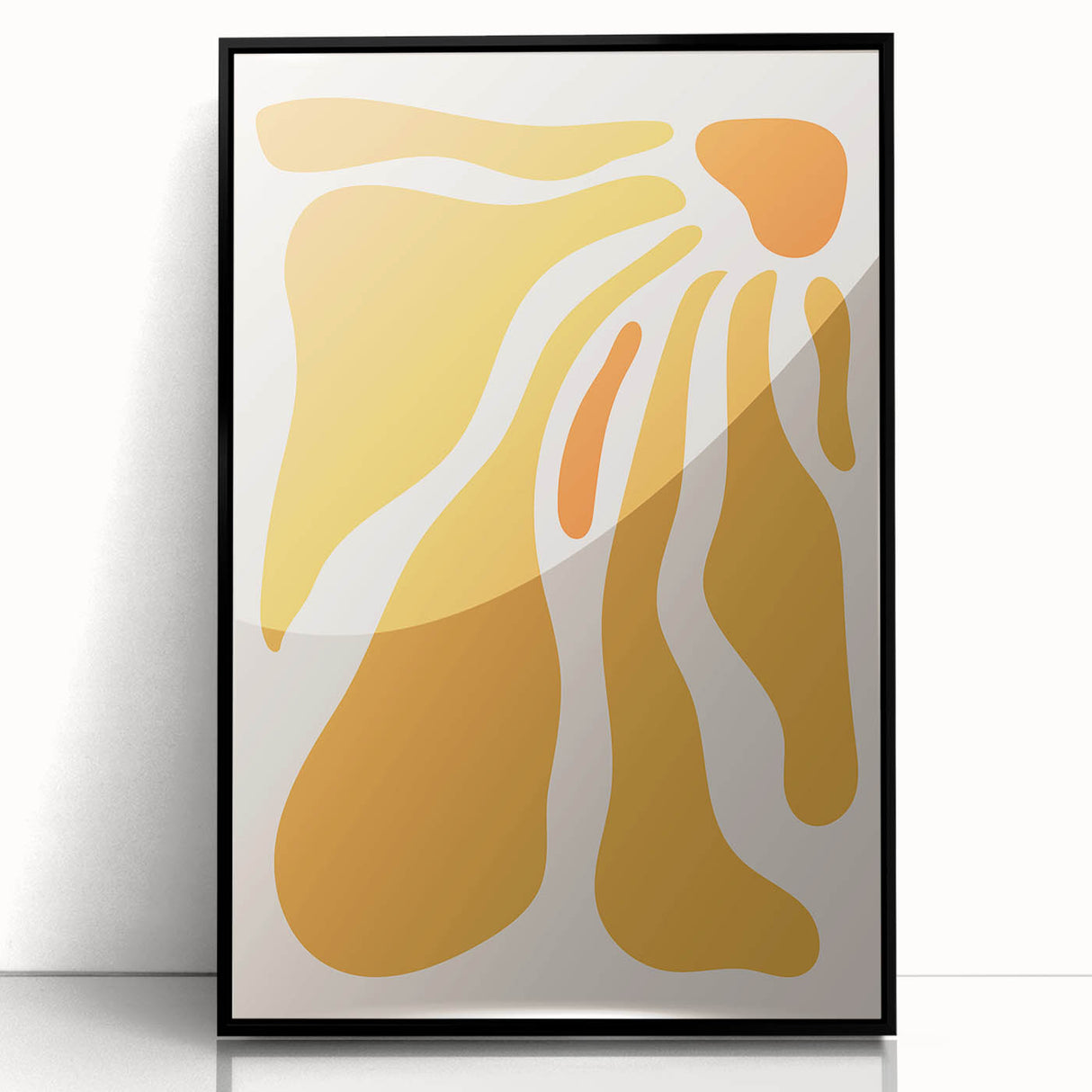 Bohemian Wall Art - Abstract Yellow and Orange Flowing Boho Canvas Print
