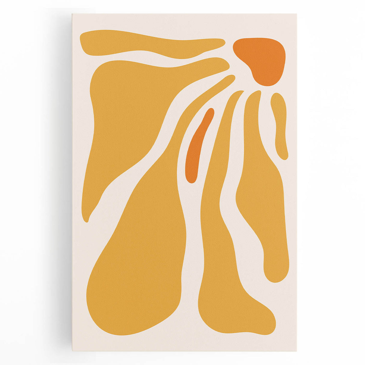 Bohemian Wall Art - Abstract Yellow and Orange Flowing Boho Canvas Print