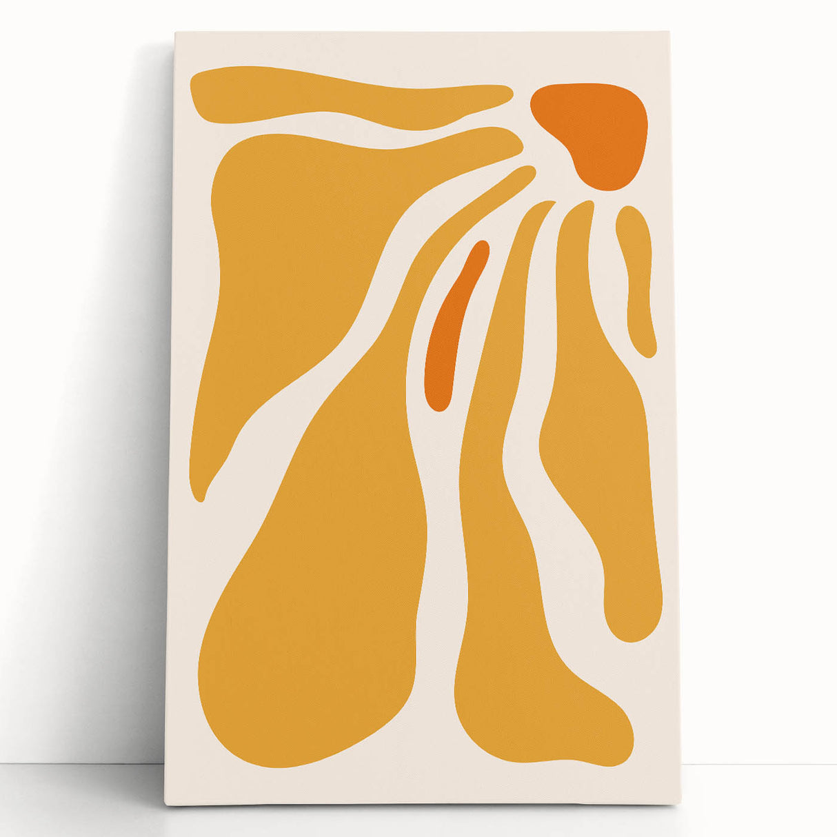 Bohemian Wall Art - Abstract Yellow and Orange Flowing Boho Canvas Print