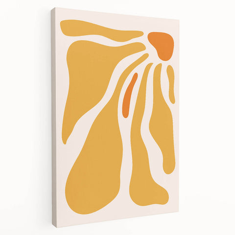 Bohemian Wall Art - Abstract Yellow and Orange Flowing Boho Canvas Print