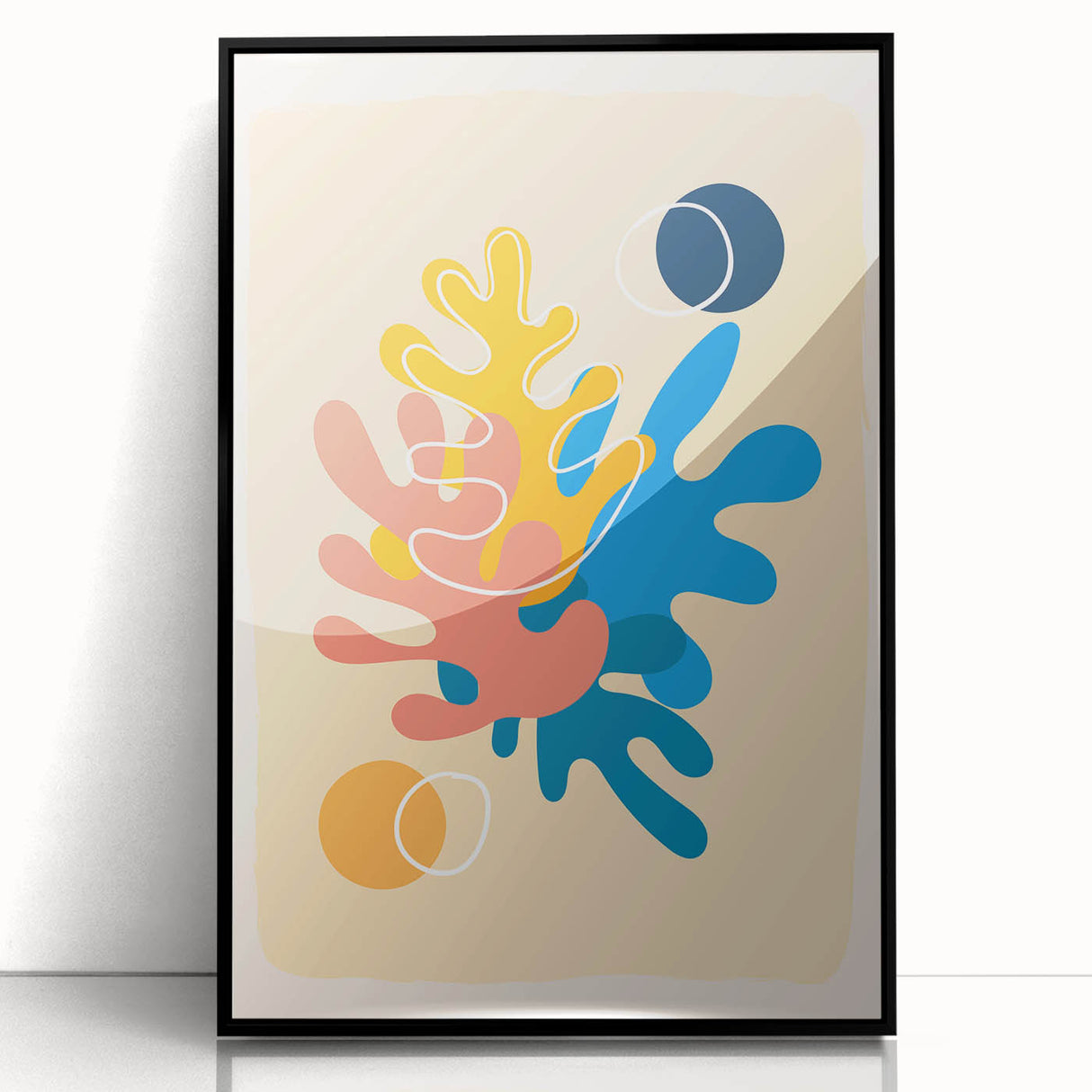 Boho Wall Art - Multicolor Abstract Bohemian Canvas Print for Interiors