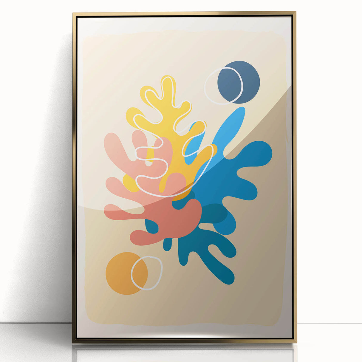 Boho Wall Art - Multicolor Abstract Bohemian Canvas Print for Interiors