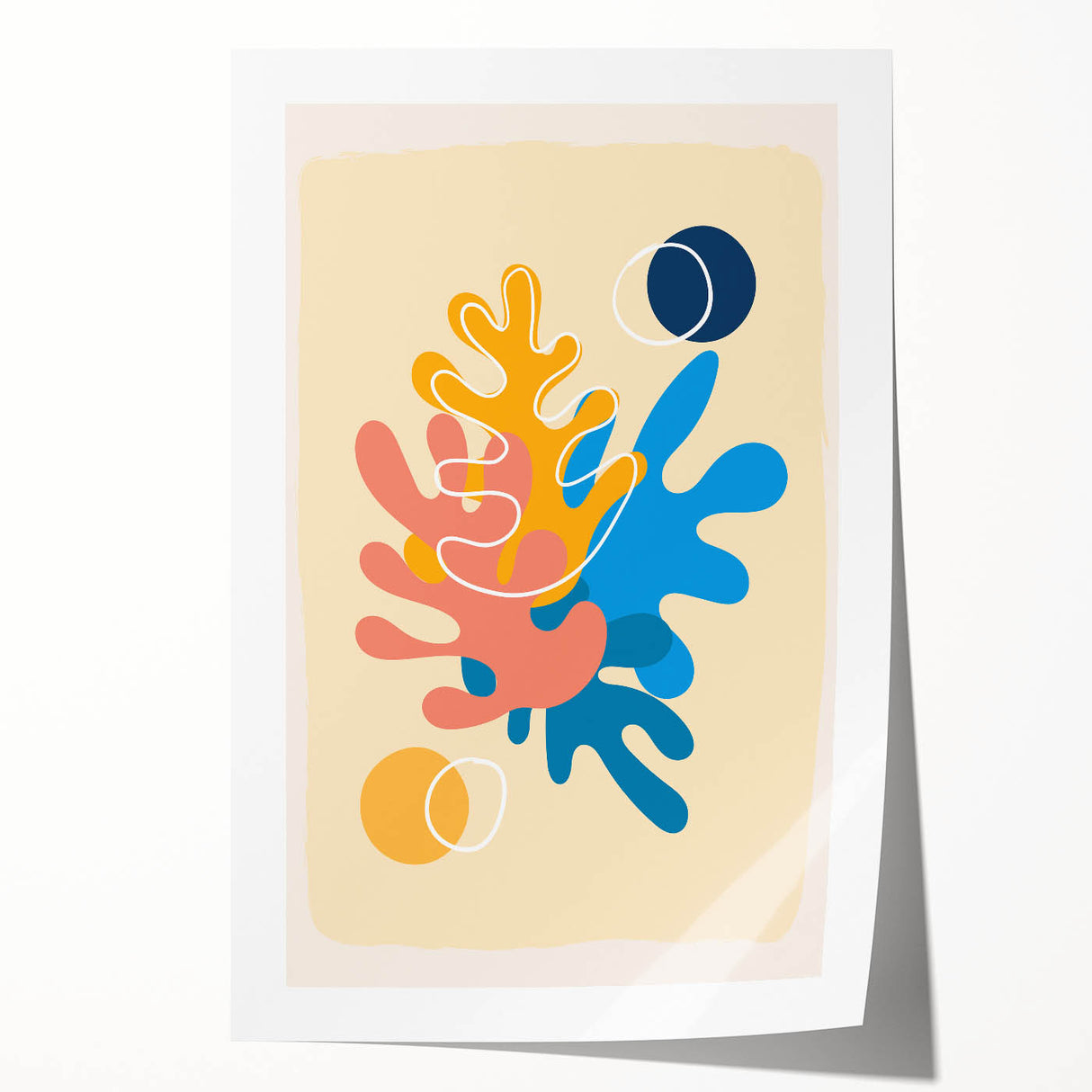 Boho Wall Art - Multicolor Abstract Bohemian Canvas Print for Interiors