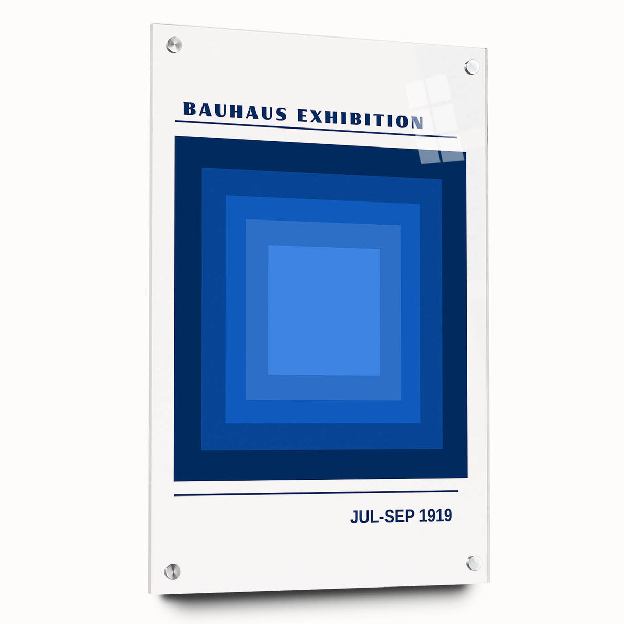 Bohemian Blue Geometric Square Art | Eclectic Bauhaus Boho Decor Print