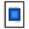 Bohemian Blue Geometric Square Art | Eclectic Bauhaus Boho Decor Print