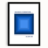 Bohemian Blue Geometric Square Art | Eclectic Bauhaus Boho Decor Print