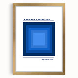 Bohemian Blue Geometric Square Art | Eclectic Bauhaus Boho Decor Print