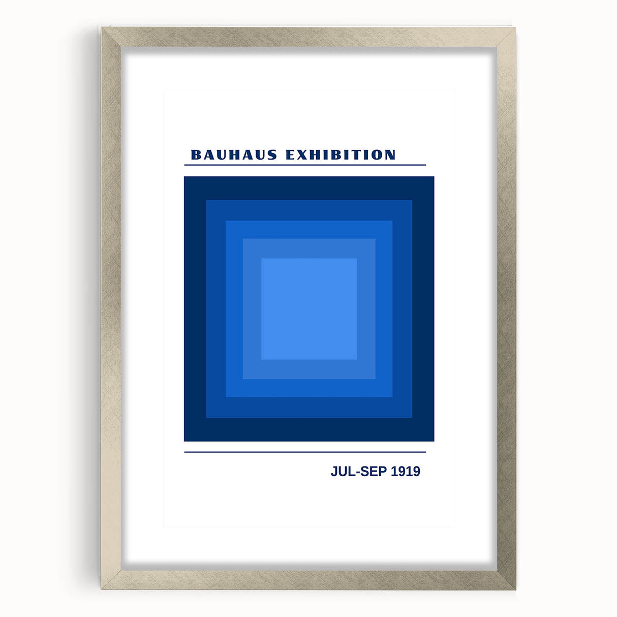 Bohemian Blue Geometric Square Art | Eclectic Bauhaus Boho Decor Print