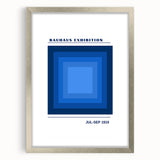 Bohemian Blue Geometric Square Art | Eclectic Bauhaus Boho Decor Print