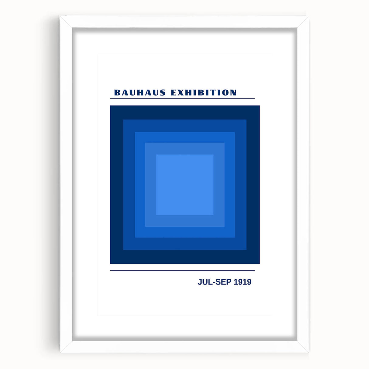Bohemian Blue Geometric Square Art | Eclectic Bauhaus Boho Decor Print