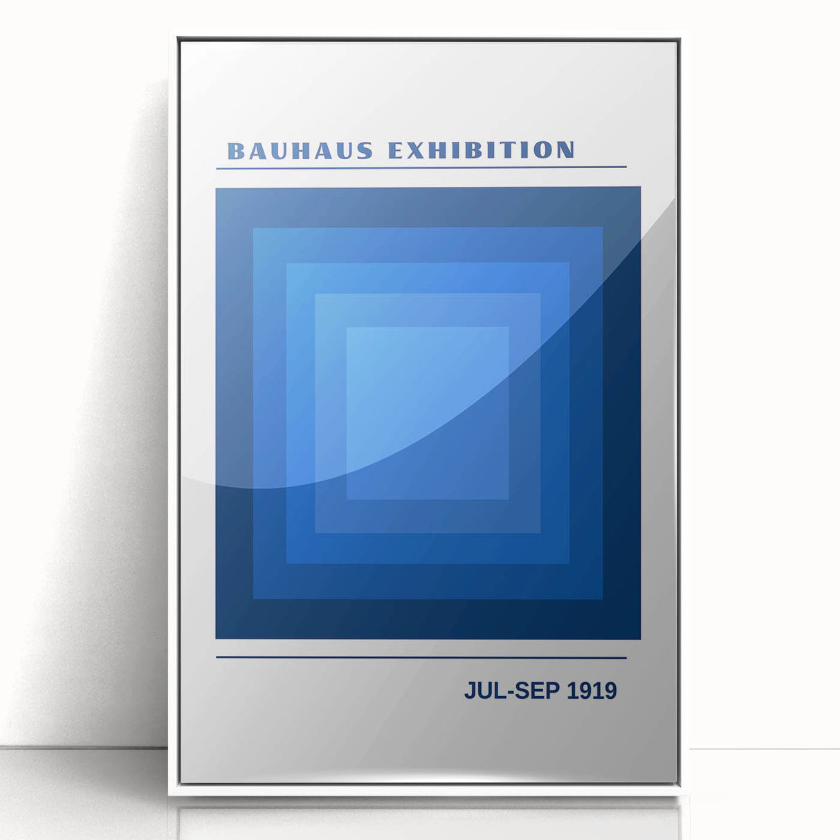 Bohemian Blue Geometric Square Art | Eclectic Bauhaus Boho Decor Print