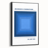 Bohemian Blue Geometric Square Art | Eclectic Bauhaus Boho Decor Print