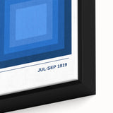 Bohemian Blue Geometric Square Art | Eclectic Bauhaus Boho Decor Print