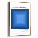 Bohemian Blue Geometric Square Art | Eclectic Bauhaus Boho Decor Print