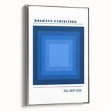 Bohemian Blue Geometric Square Art | Eclectic Bauhaus Boho Decor Print