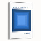 Bohemian Blue Geometric Square Art | Eclectic Bauhaus Boho Decor Print